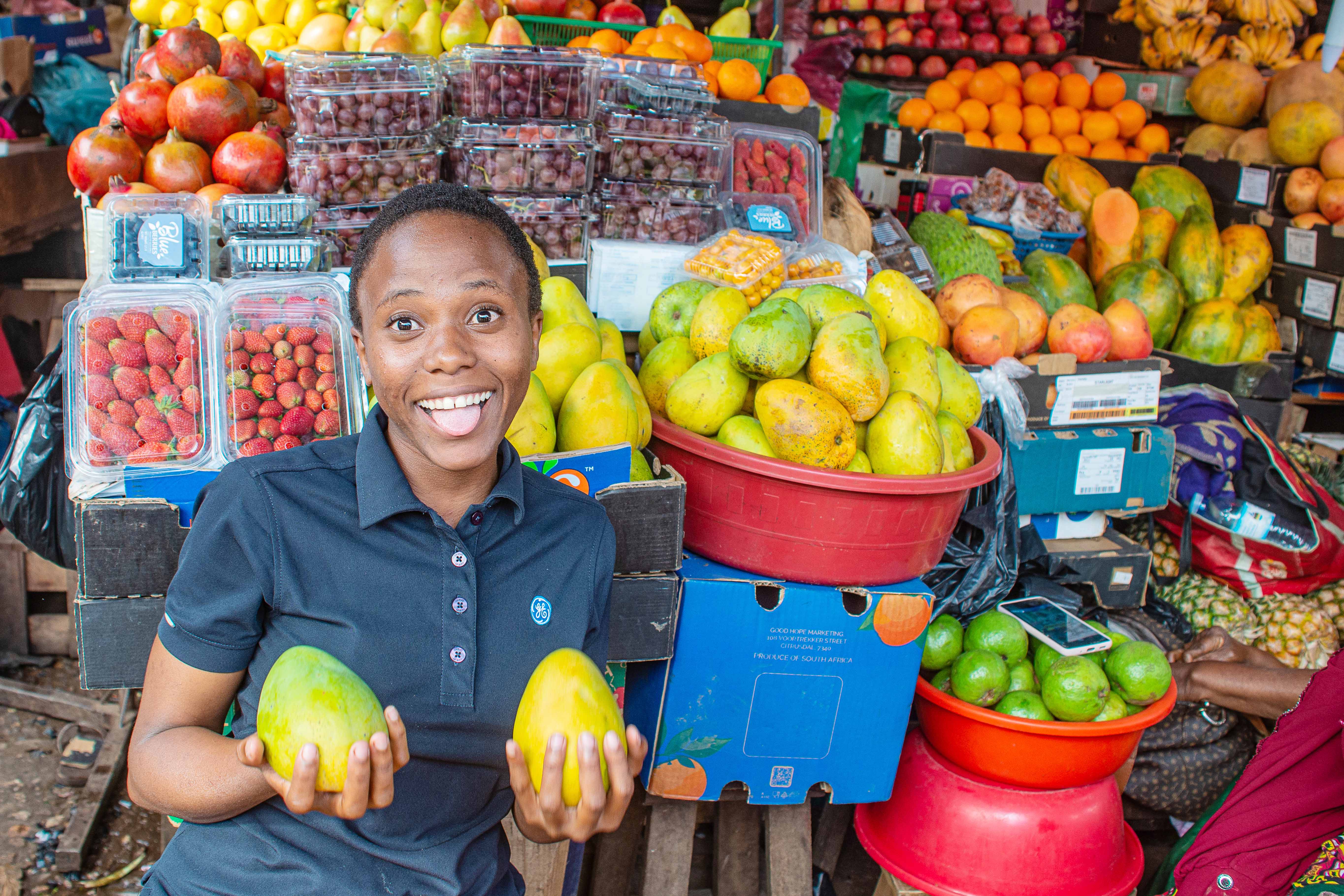 Nakasero Market in Kampala with fresh fruits and vegetables