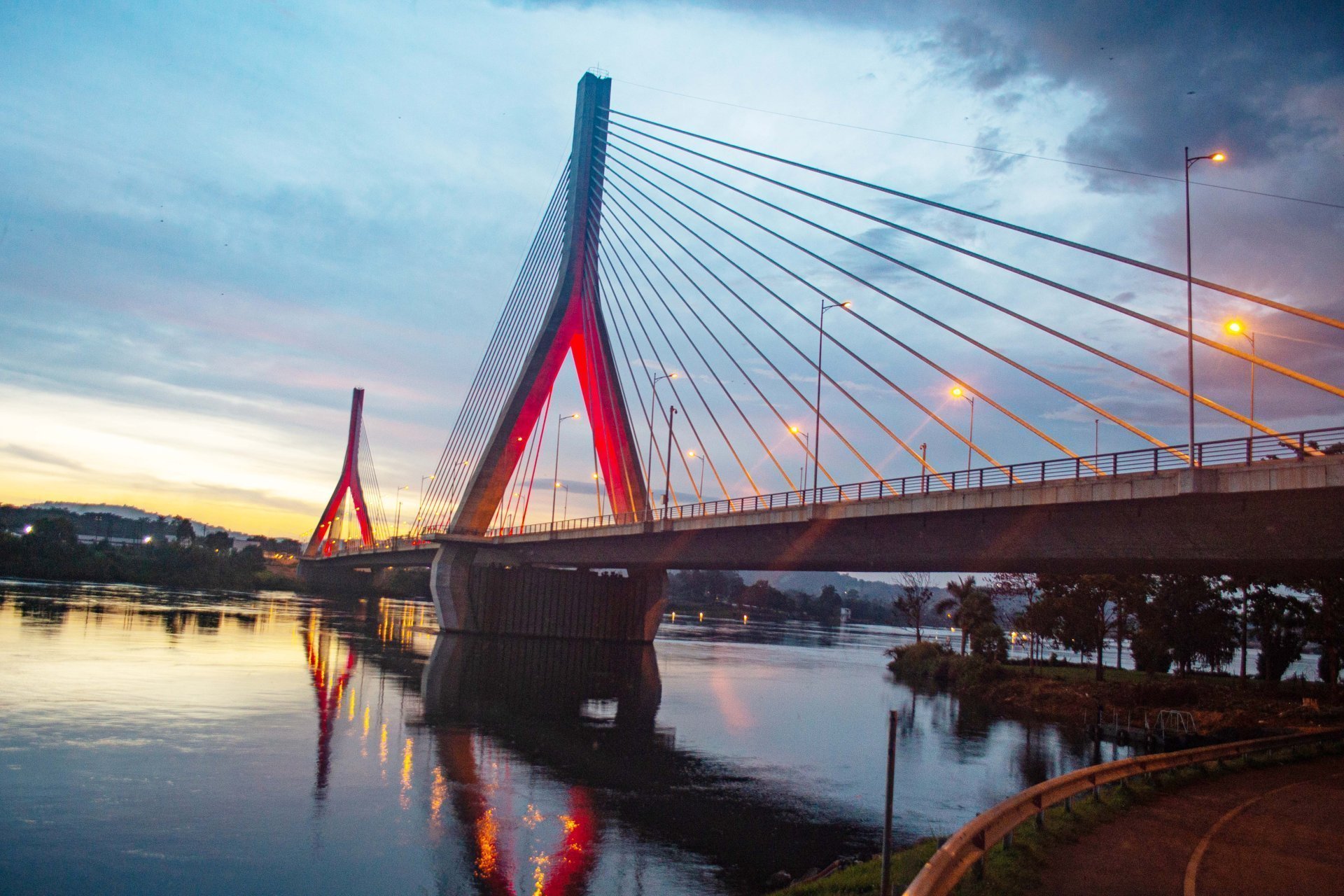 Beautiful Uganda landscapes outside protected areas with waterfalls and traditional villages